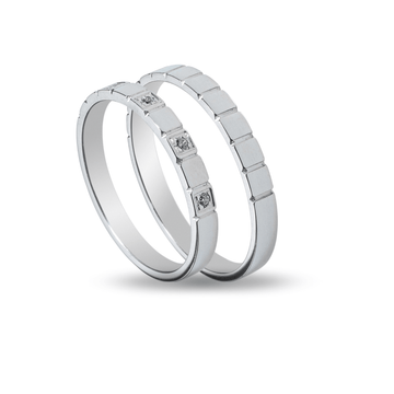 Βέρες Σετ Λευκόχρυσες με Ζιργκόν MASCHIO FEMMINA SL78 - themelidisjewels